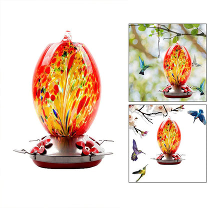 Hummingbird Feeder Hand Blown Glass - Hot Sale 50% Off