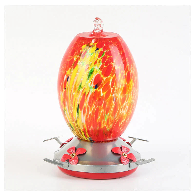 Hummingbird Feeder Hand Blown Glass - Hot Sale 50% Off