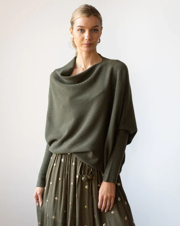 Classics Agave - Asymmetric Draped Jumper - Early Christmas Sale 49% Off