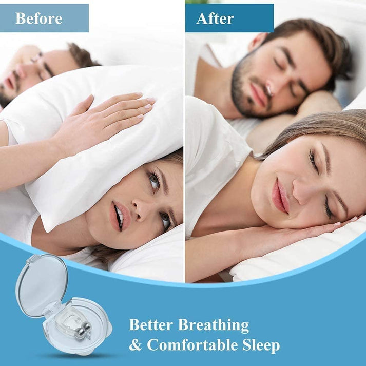 SnoreStop - Anti Snore Sleep Silicone Magnetic Nose Clip - Last Day Sale 50% Off