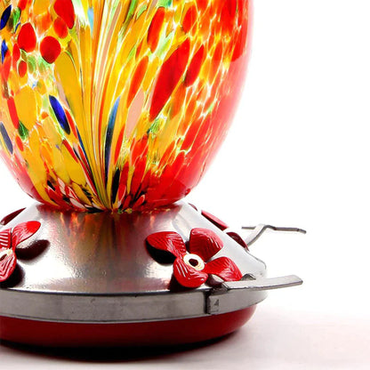 Hummingbird Feeder Hand Blown Glass - Hot Sale 50% Off