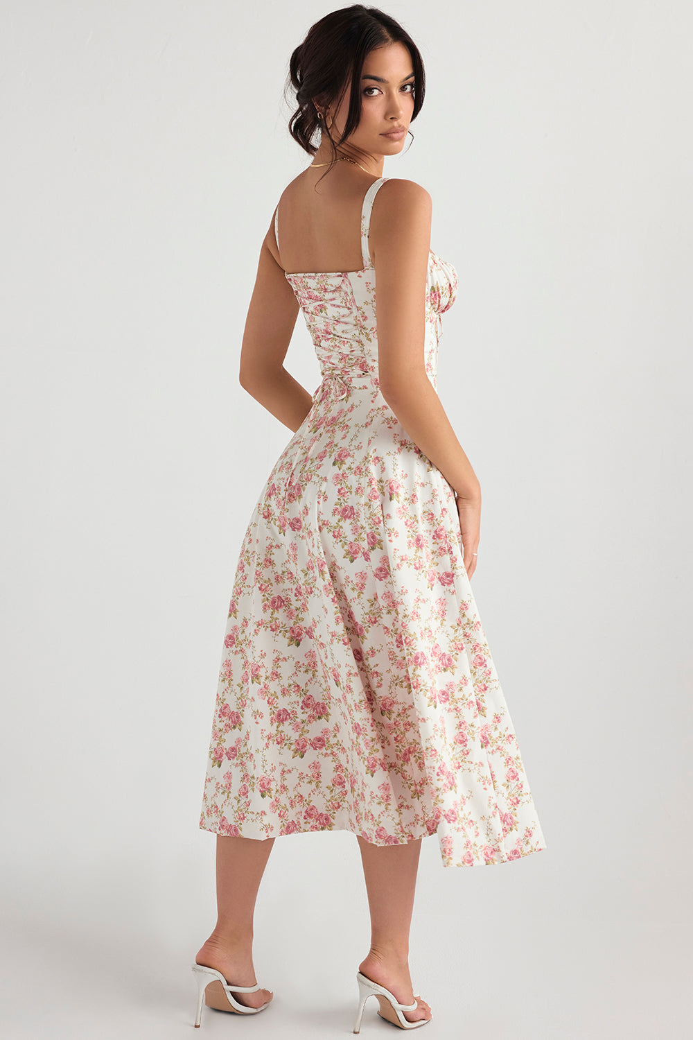 FLORAL PRINT BUSTIER SUNDRESS