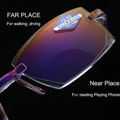 Anti-blue Progressive Far And Near Dual-Use Reading Glasses